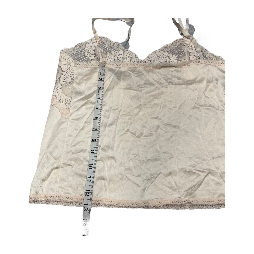 Applause Cami Top Women's Cream Floral Lace Hem Adjustable Spaghetti Straps - Picture 5 of 6